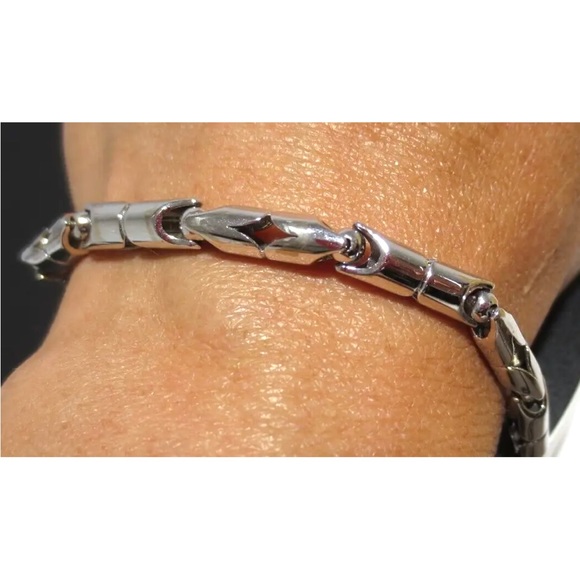 14K WHITE SOLID GOLD unique Turkish style rope unisex LINK BRACELET - Picture 3 of 5